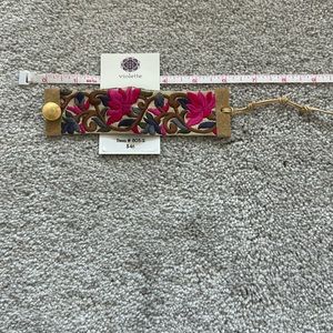 Unique Vintage Fabric Cuff Bracelet #803 Hand sewn by Violette Grace